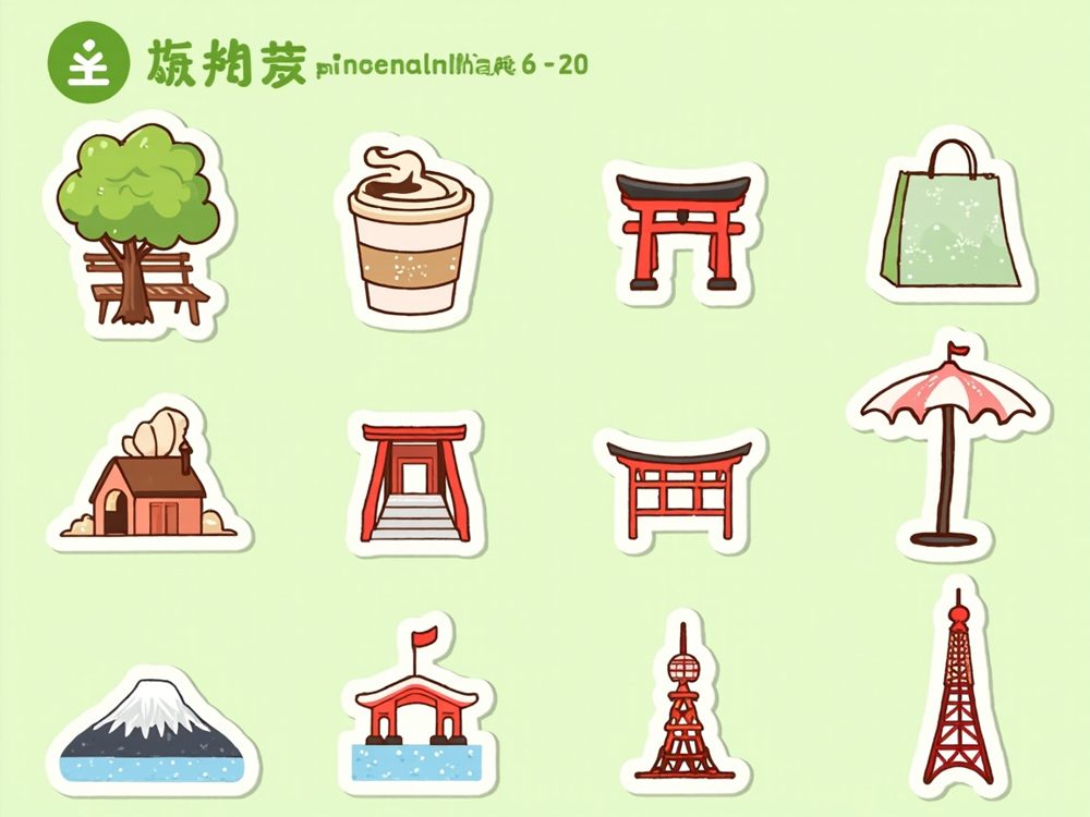 Places sticker set